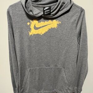Nike Gray Hoodie with Gold Logo Boys size YXL